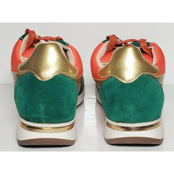 PRIMADONNA COLLECTION WOMAN'S ORANGE W/ GREEN GOLD ACCENT SNEAKER EURO SIZE 36 - Picture 6 of 12